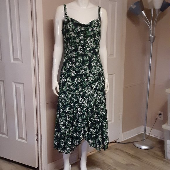 Nine West Dresses & Skirts - Nine West Black, White & Green Sleeveless Lined Maxi